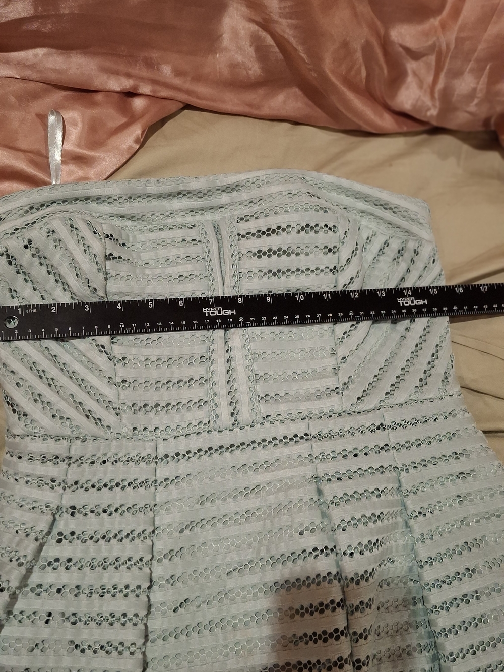 New York & Company Strapless Mint Pleated A-Line Dress - Picture 11 of 16